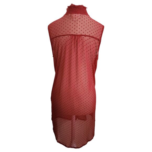 Anthropologie Sleeveless Sheer Tunic Top S Mesh embroidered Valentines - Picture 5 of 10